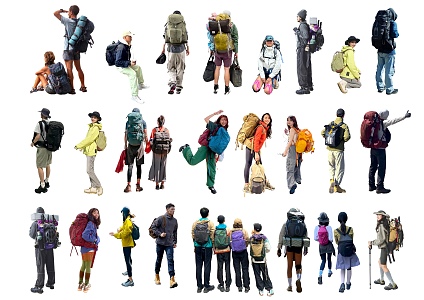 2D Youth Travel Figure Outdoor Hiker 3d model