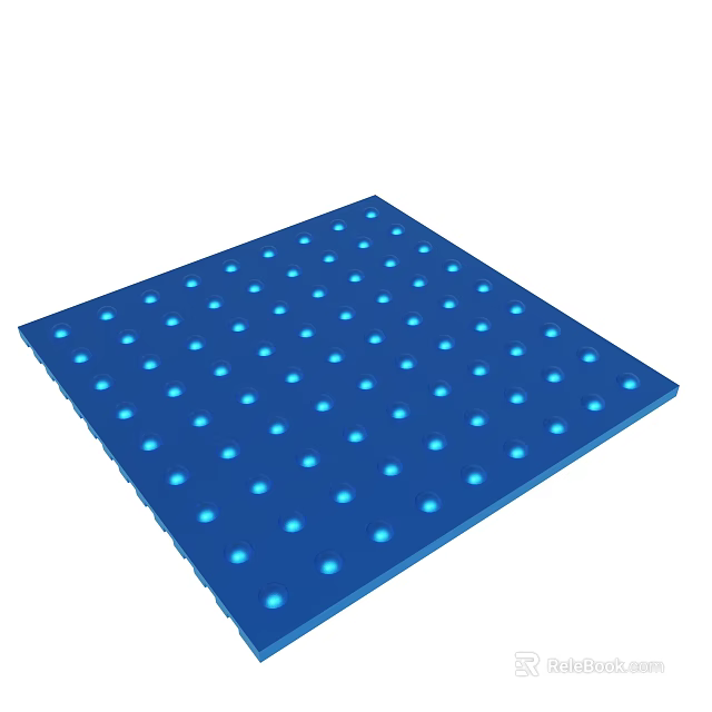 Blue Exercise Mat With Small Round Dots For Fitness Activities 3d model
