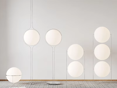 Modern Floor Lamps In Various Styles With Spherical Shades And Metal Frames 3d model