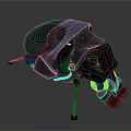Mechanical Beetle 3D Render With Metallic Shell Robotic Legs And Glossy Surface 3d model