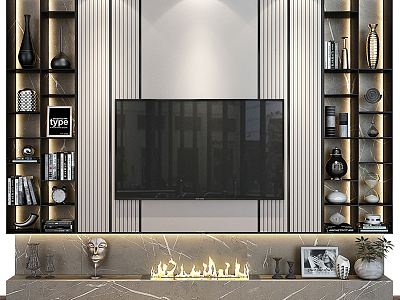 Modern TV background wall TV cabinet TV wall model