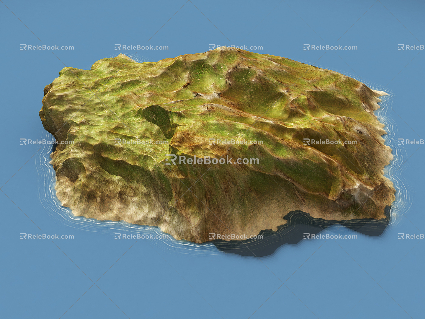 Modern bird's eye view of the island 3d model