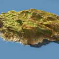 Modern bird's eye view of the island 3d model