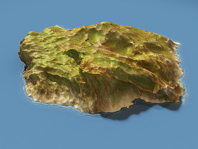 Modern bird's eye view of the island 3d model