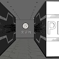 New Open University Town Corridor With Modern Interior And Illuminated Signage