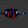 Man in Blue Outfit with Red Accents holding Long Sword Animated Character