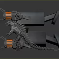 Mecha Godzilla Game Movie Character With Mechanical Design And Glowing Details