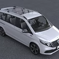 White Mercedes MPV With Modern Front Grille And Sleek Exterior Design