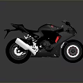 Black Sport Motorcycle With Red Accents Sleek Modern Design And Aerodynamic Styling
