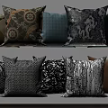 Stylish Decorative Throw Pillows With Various Patterns And Unique Design Styles 3d model