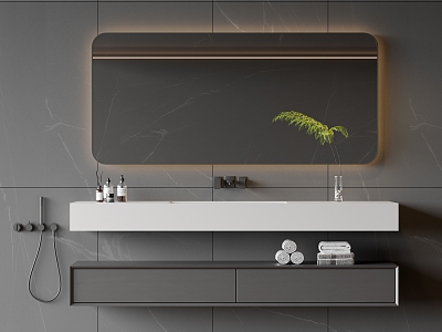 Modern Washbasin Mirror Cabinet Table Basin Toilet Mirror Faucet Hanging Bathroom Cabinet Ornaments Bath Supplies model