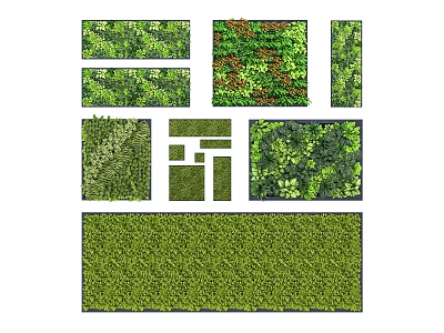 Living Plant Wall Various Greenery Shapes and Designs for Indoor Outdoor Decor 3d model