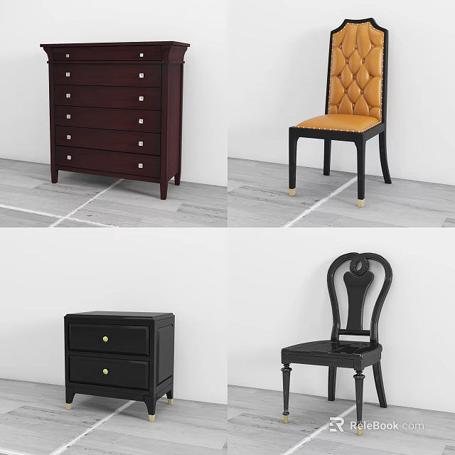 Classic Wooden Chest of Drawers With Multiple Storage Drawers and Elegant Design 3d model 