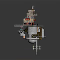Unique Miniature Building Model With Multi Level Structure And Mixed Material Design Details