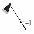 Modern Black and Gold Wall Lamp with Adjustable Arm for Home Decor Lighting Fixture