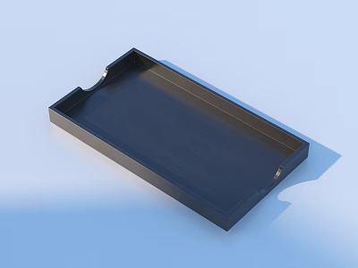 Black Rectangular Wooden Tray With Smooth Surface For Home Decor And Use 3d model