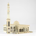 Ancient Architecture With Dome Minaret Arched Windows And Beige Exterior