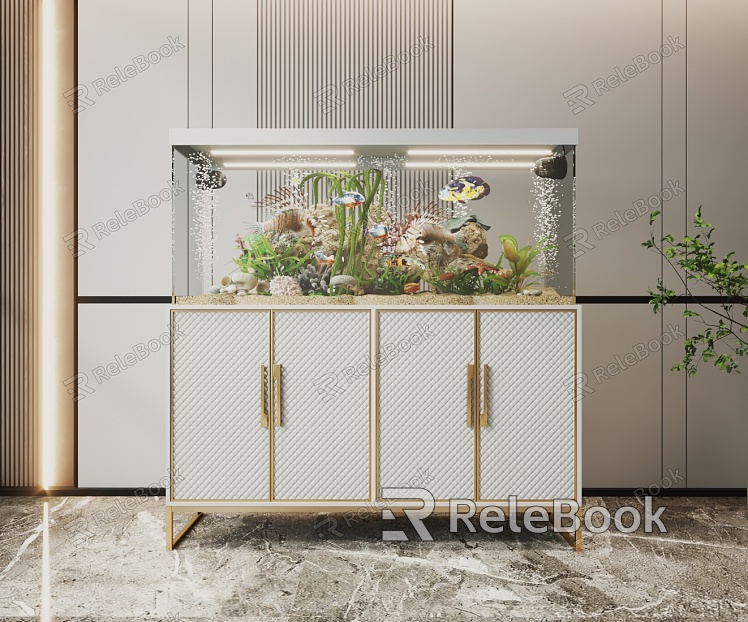 Modern Fish Tank Glass Fish Tank Aquarium Display Cabinet Side Cabinet model