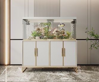 Modern Fish Tank Glass Fish Tank Aquarium Display Cabinet Side Cabinet 3d model