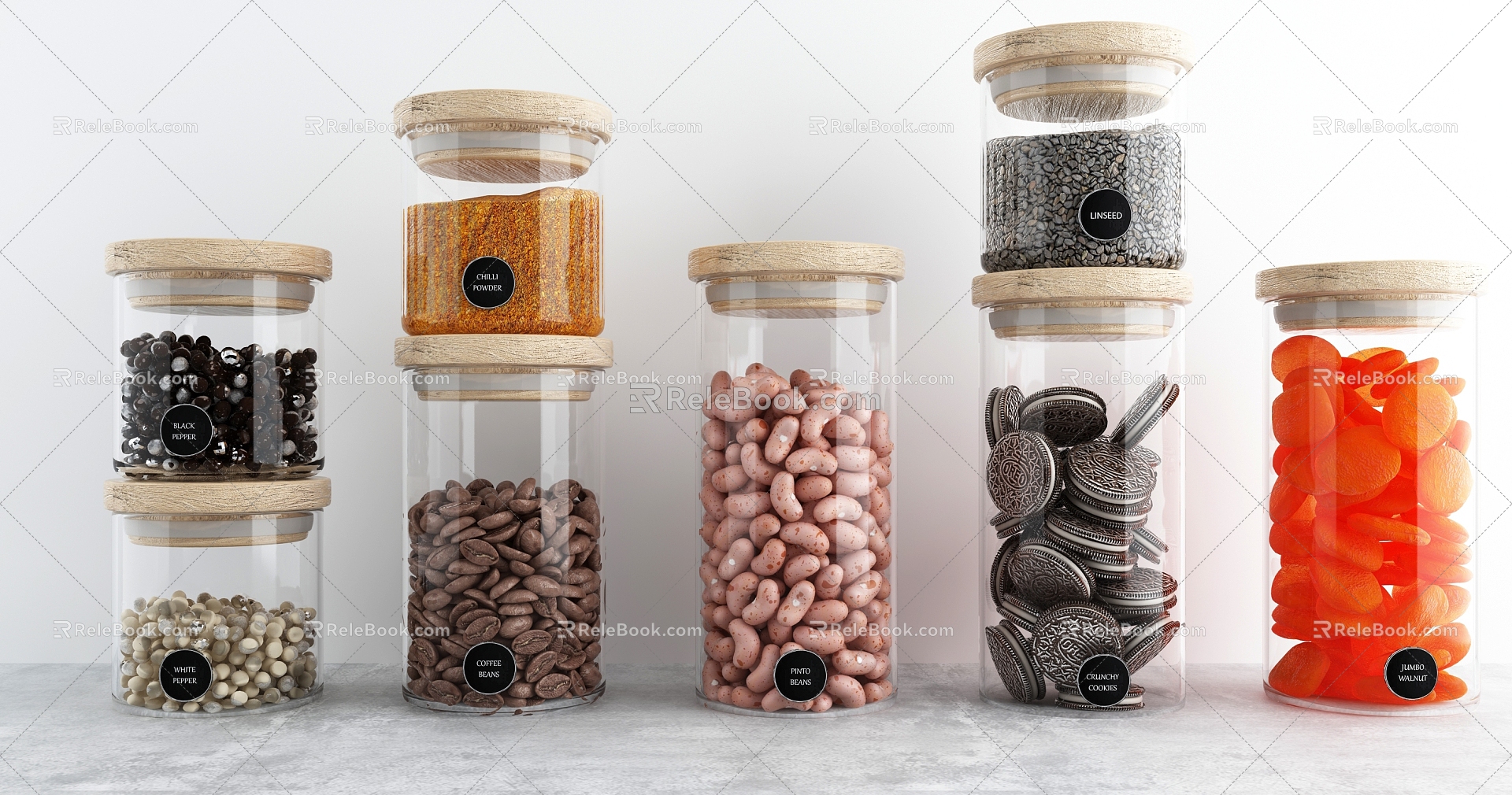 Modern condiments 3d model