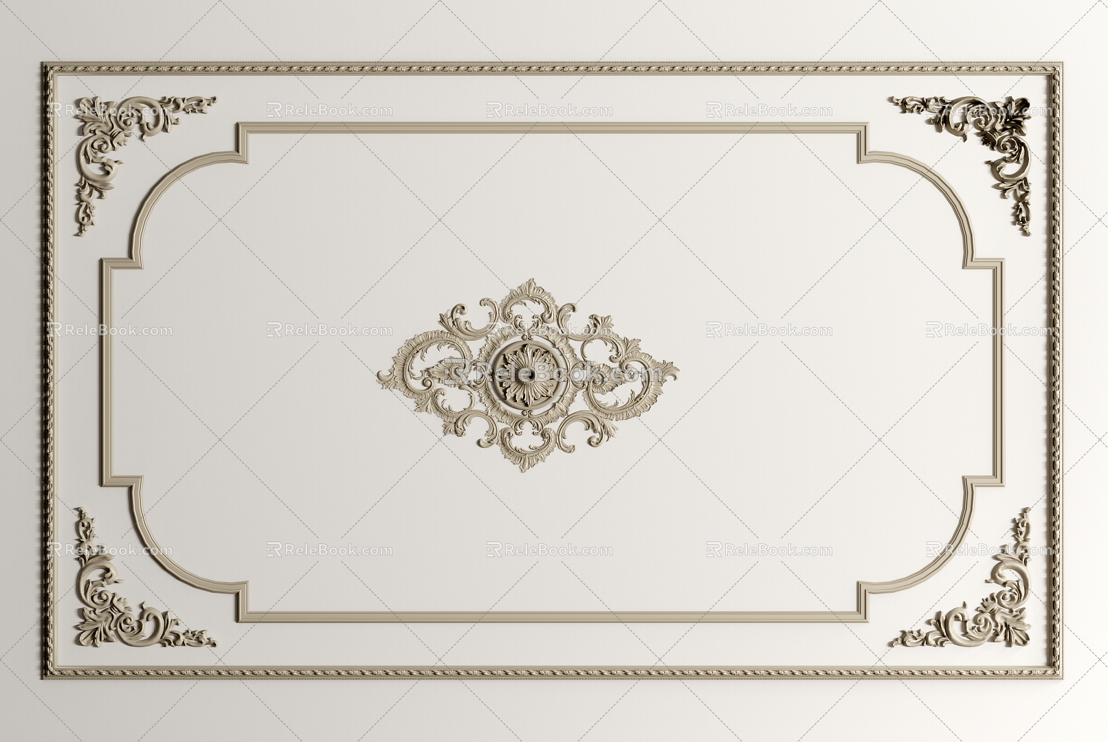 French gypsum line gypsum line carved line ceiling gypsum line 3d model