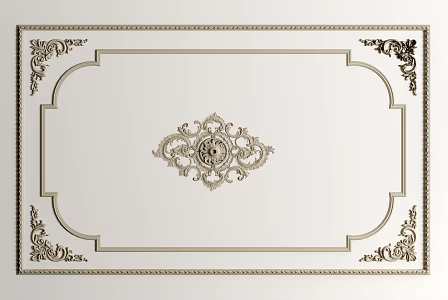 French gypsum line gypsum line carved line ceiling gypsum line 3d model