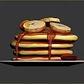 Bread sandwich bread pudding bean paste bread cheese bread big column bar breakfast bread European bread 3d model