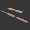 Five Light Brown Household Wooden Strips Featuring Wood Grain In Irregular Arrangement