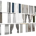 Different Curtain Styles With Various Colors Textures And Designs For Home Decor 3d model