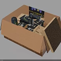 Open Orange Snack Box With Monster Energy Drinks Snacks And Strangeways Card