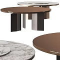 Modern Round Table Design Featuring Metal Base And Marble Tabletop 3d model