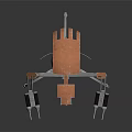 Futuristic Robotic Character And Mechanical Creature With Metal Legs And Copper Accents