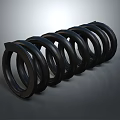 High Quality Black Metal Coil Spring For Hardware Tools Industrial Mechanical Use 3d model