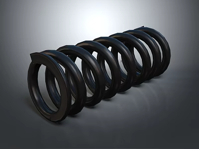 High Quality Black Metal Coil Spring For Hardware Tools Industrial Mechanical Use 3d model