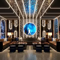 Modern Luxury KTV Lounge Interior With Stylish Lighting Sofa Seats And Large Entertainment Screen