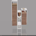 Modern Wooden Swing Door Cabinet With Storage Shelves Folded Towels And Decorative Items
