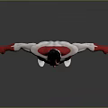 Game and Movie Character with Red and White Costume in Standing Pose 3D Render