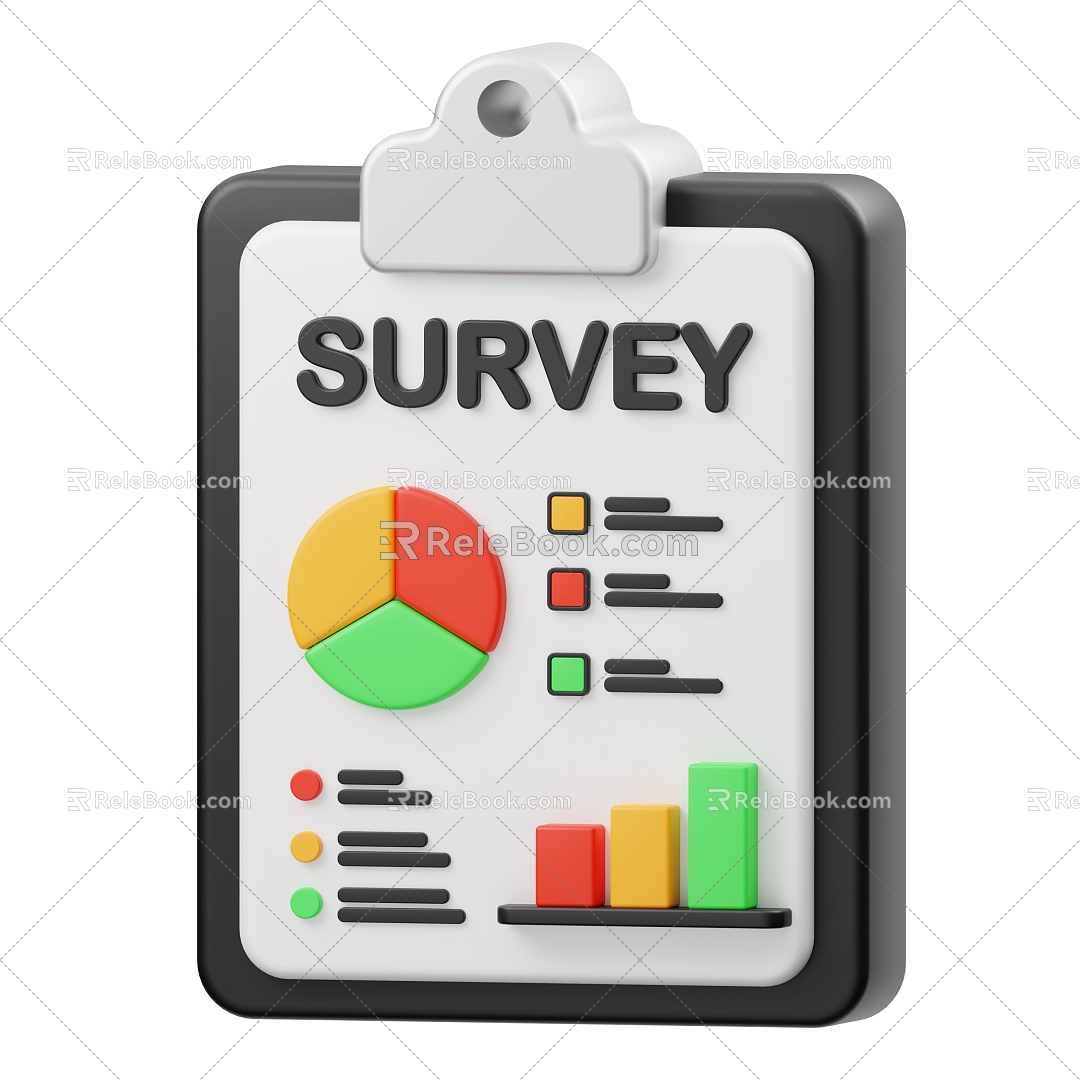 Modern Statistics Record Cartoon Statistics 3d model