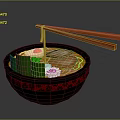 Commercial Kitchen Equipment For Ramen Making With Bowl Chopsticks And Ingredients