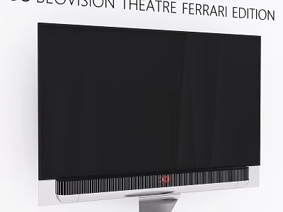 Ferrari Edition Television Theatre With Black Screen Red Logo And Silver Base 3d model