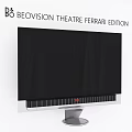 Ferrari Edition Television Theatre With Black Screen Red Logo And Silver Base