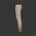 Beige Bloodstained Pants With Distressed Design For Fashionable Costume Look