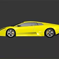 Yellow Sports Car With Sleek Design Tinted Windows And Black Wheels On Black Background