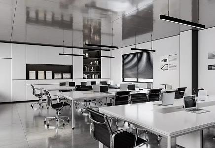 Modern public office area 3d model