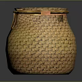 Yellow Handwoven Basket With Handle For Daily Use Decorative Storage And Petals