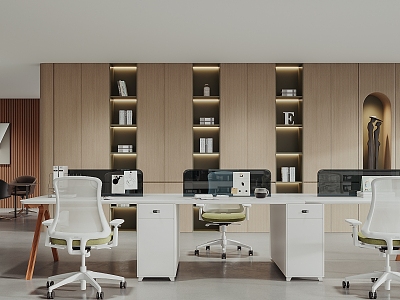 modern public office area office area 3d model