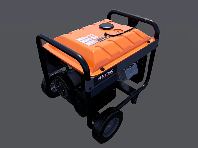 Champion Orange And Black Portable Generator With Wheels For Industrial Power Equipment 3d model