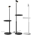 Modern Contemporary Floor Lamps With Black White Design And Tray Stand