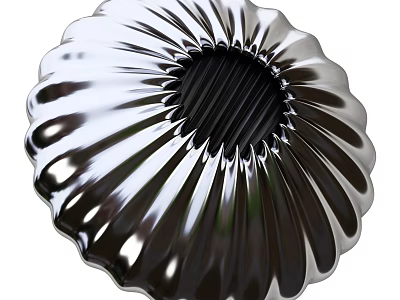 Industrial Cooling Equipment With Silver Radial Blades And Shiny Metallic Surface 3d model