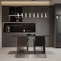 Modern Minimalist Open Plan Dining And Kitchen Interior Design With Sleek Cabinets And Dining Chairs